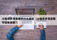 小程序开发需要学什么语言（小程序开发需要学哪些需要?）