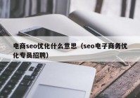 电商seo优化什么意思（seo电子商务优化专员招聘）